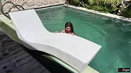 Brutal pool squirting deepthroat rough sex cum swallow frenzy