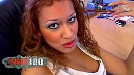 Alycia Lopez meets Terry Kemaco for intense office encounter close-up