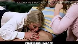 Petite Teen Joins Big-Tit Stepmom for Taboo California Threesome Orgasms