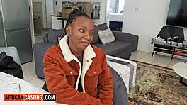 whoa, ebony teen's bubble butt takes hard doggystyle after deep blowjob