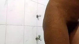 beautiful indian teen girlfriend bathes sensually then pisses freely