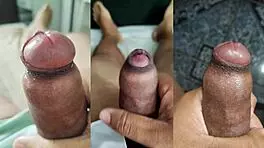 small cock foreskin jerk off cumshot compilation with nerd gf squirting orgasms