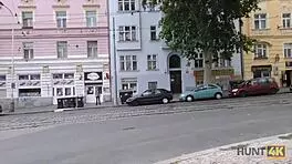hunt4k czech brunette girlfriend fingers pussy then blows stranger for cash on hidden cam