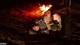 real anal virgin brooke johnson tied in desert for rough ass training