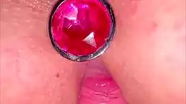 my tight latina ass gets filled with hot cum after buttplug removal