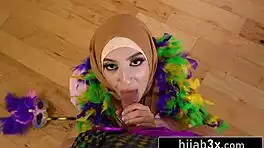 hey gorgeous arab teen flashing tits at mardi gras gets horny for doggystyle pounding