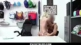 blonde thief natalia queen you’re caught now bend over for security guard's monster cock punishment