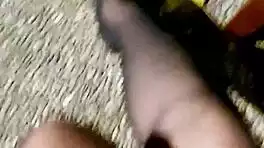 Taiwanese Shemale Strokes Stockings Legs Outdoor Cumshot