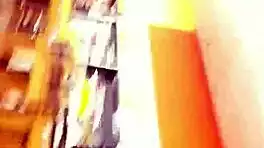 hey, check this jean overalls upskirt while shopping outdoors