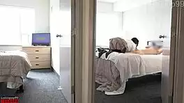 roommate's boyfriend fucks me hard while she's showering in college dorm