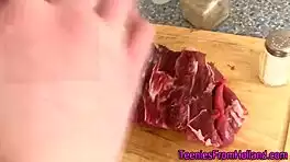 beautiful blonde teen deepthroats big cock for facial cumshot