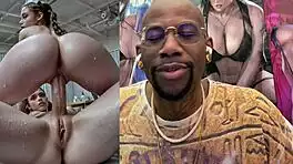 sweaty blonde slut grips trans cock cowgirl style kissing passionately in exposed pussy anal romp