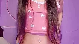 Latina brazilian in lingerie spreads big ass pussy with buttplug for professor in bath