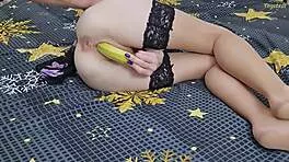 Petite Euro Babe Takes First Double Penetration and Anal Creampie Close-Up