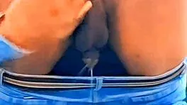 sissy slut teases small cock with outdoor piss humiliation fun