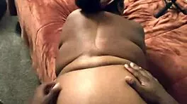 pregnant girlfriend's creamy pussy takes deep backshots to horny orgasm