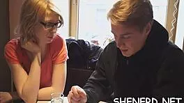 Nerdy Teen Sucks Cock Like A Total Wench!