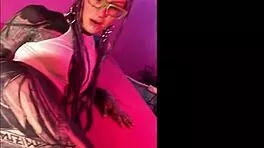 goth tattooed teen fists gaping asshole in latex solo play