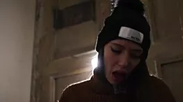 laura quest unleashes teasing outdoor snow flirts and wet public thrills