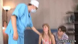 boyfriend joins cute girl's exam and gentle riding session