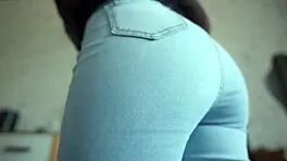 jeans facesitting pov with perfect big ass shaking and dirty talk goddess worship!