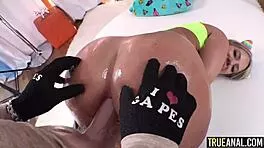 hey check this sexy blonde's true anal magic