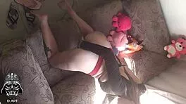 Hidden camera reveals young cheater pouring milk over her bare body seductively