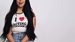 Aussie holly day fingers pussy to explosive orgasm post-interview