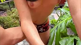 colombian babe rides big cock outdoors cum covered tight pussy