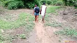 local forest lady heads from woods to house