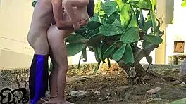 italian babe intense outdoor romp behind cactus