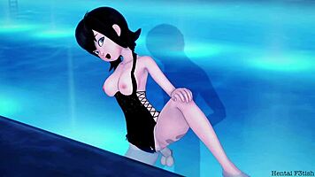 mavis from hotel transylvania gets naughty poolside in sexy crossdressing action! 🏊‍♀️