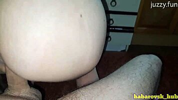 a wife gives a shaved blowjob to her teen lover's cock in a homemade pov scene, sucking until cum