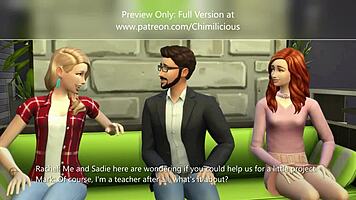 Teacher Interacts With Sadie And Rachel