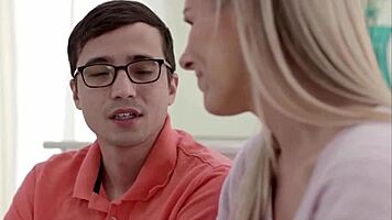 Busty piano teacher gets naughty with her student during a steamy lesson!