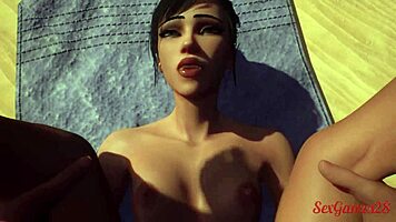 Stepsister fucks stepfather's monster cock at beach in missionary and bent over