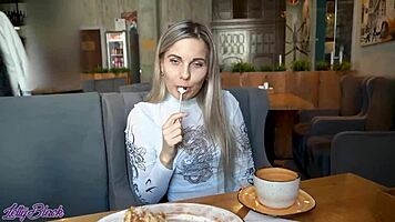 嘿Letty Black，在拥挤咖啡厅感受遥控跳蛋？