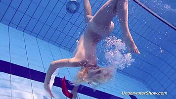 proklova takes off bikini and swims underwater