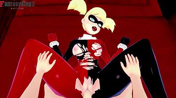Harley Quinn Enjoys Missionary and Doggystyle in Cartoon POV.