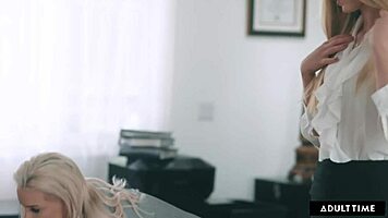 lesbian boss says, 'i give in to my desires with petite intern haley reed'