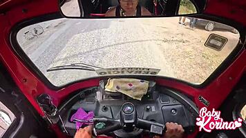 how does a peruvian guy pick up a schoolgirl in his mototaxi for outdoor action?