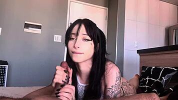 Gozando twice on perfect gothic blowjob ft amberzinha free version