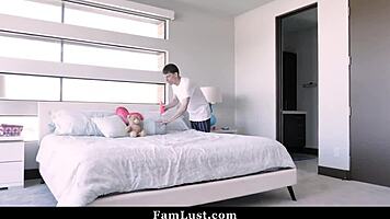 Cute Step Sister and Step Mom Threesome with Step Brother in Hardcore Group