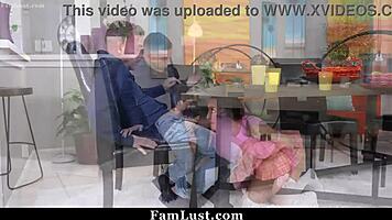 Lock that pussy! Stepmom halts teen's hardcore antics with chastity belt in POV fantasy.