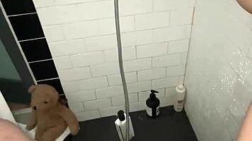 Masturbate that tight pussy in the shower, you sexy Arab escort!