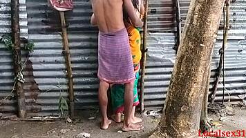 raini enjoys outdoor sex with her bengali boudi friend in the country ranch during a webcam session