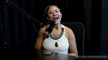 barbara sol chats with bia hot in podcast, showing off in sheer red lingerie and using toys