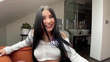 Wow, petite Latina takes huge cock in ass for first time!