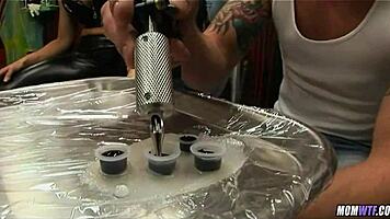 Horny blonde cougar milf flaunts massive fake tits begging for intense cock worship action