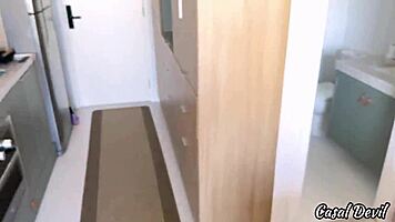 naughty redhead calls hotel janitor for ass shaking fuck while bf's away